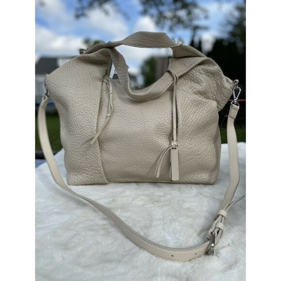 Vince Camuto Convertible Lamb Leather Pleated Tote - Steph seashell bag - Picture 1 of 6
